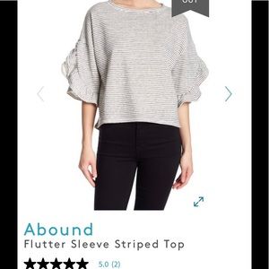 Abound Flutter Sleeve Striped Top